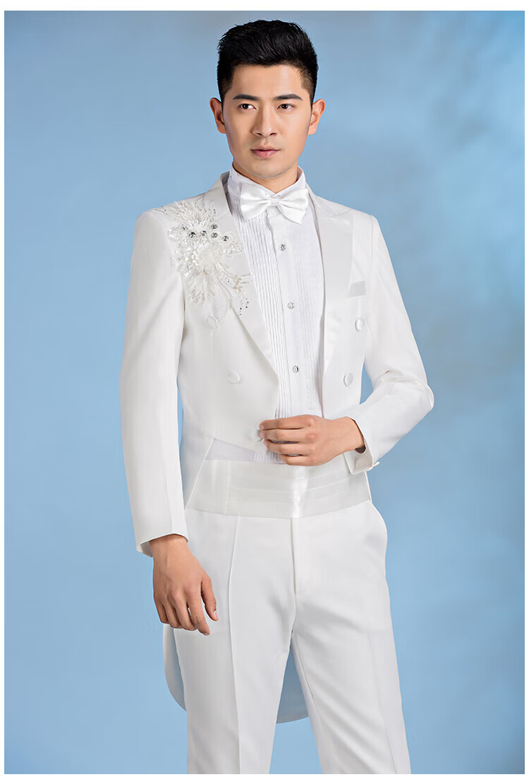 白色-贴花燕尾服 m【图片 价格 品牌 报价】-京东