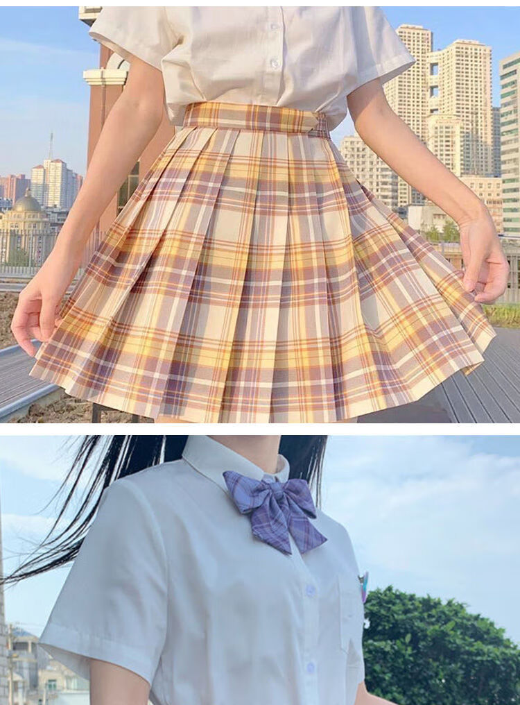 日系正统jk制服半身格子裙韩版秋jk制服山吹温柔刀女百褶裙学院冰激凌
