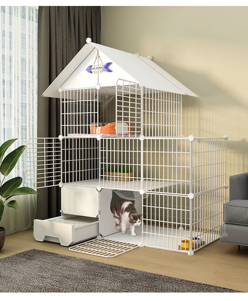 猫别墅带猫砂盆厕所一体猫房子猫笼子家用大自由空间室内猫舍 大3层