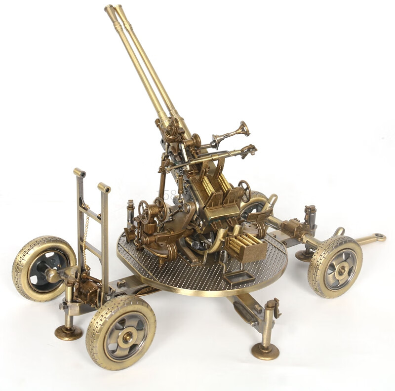 高射炮模型1:18合金65式37双管高炮双三七仿真静态火炮军事模型 青