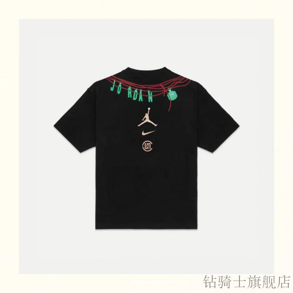 【陈冠希同款】clot短袖夏季联名air飞人丝绸印花短袖陈冠希男女同款