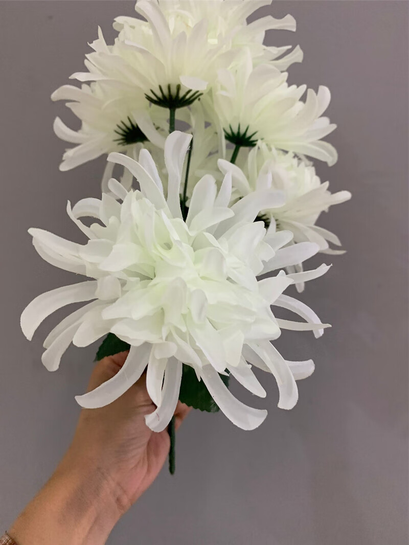 上坟用的花 清明扫墓假菊花祭祀仿菊花墓地摆放永生花上坟用绢花把束