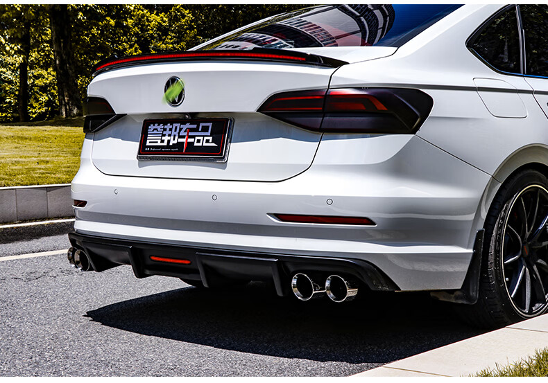 适用于2021大众新朗逸plus前唇侧裙后唇小包围改装中网后扰流前铲