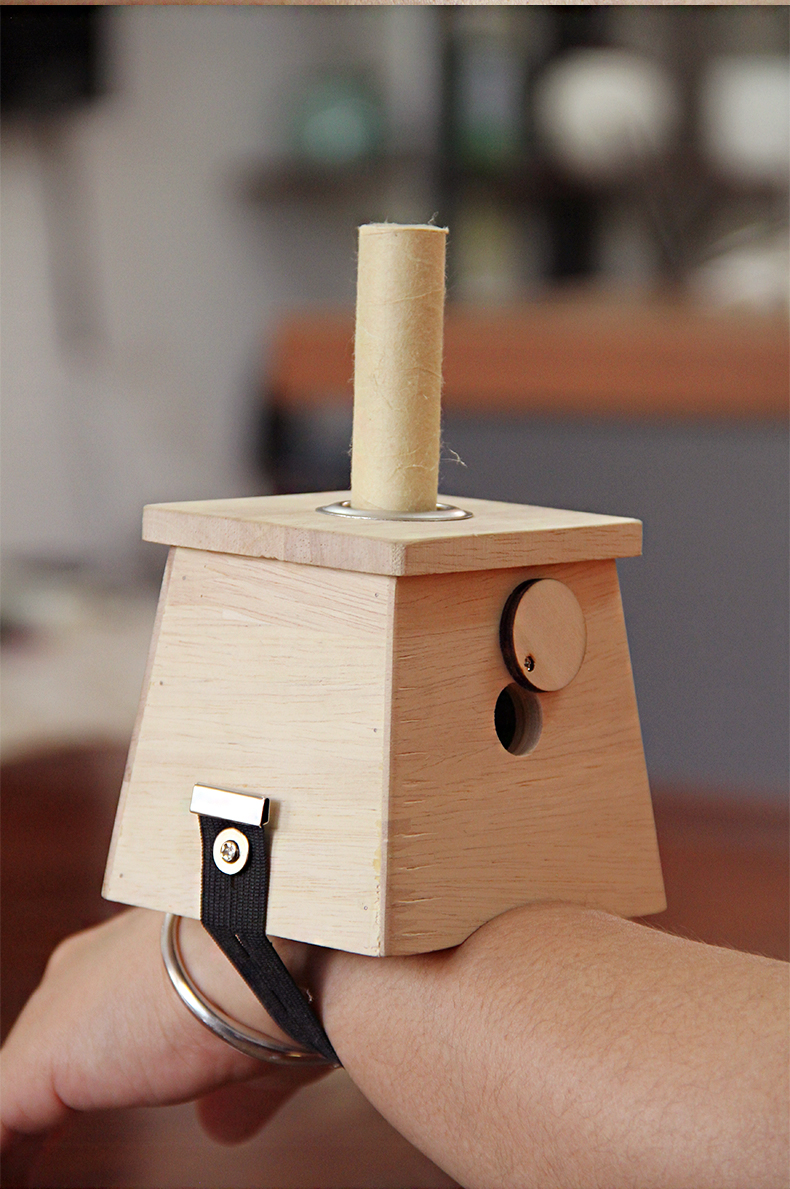 实木制艾灸盒橡木温灸器随身灸盒家用艾条艾灸器具全身通用艾柱盒双孔