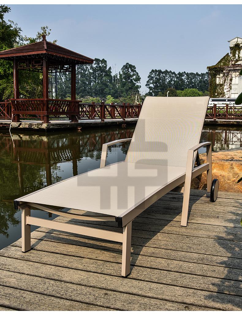 汇德能泳池躺椅户外躺床泳池沙滩休息躺床休闲椅网红酒店露台躺椅可