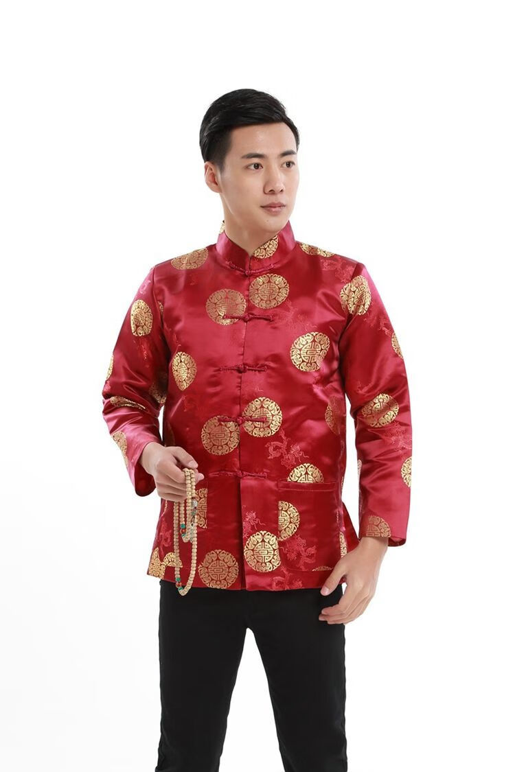 啄木鸟春秋冬季男装喜庆中式唐装男女情侣装长袖上衣中国风演出拍照