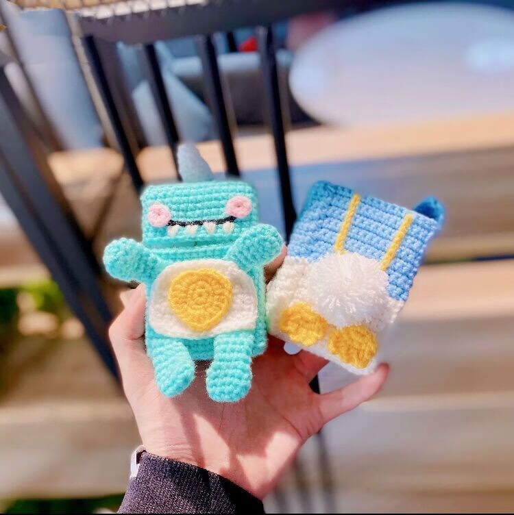 硬烟壳针织男友礼物 白色小熊烟盒材料包(非成品) 工具教程内盒【图片