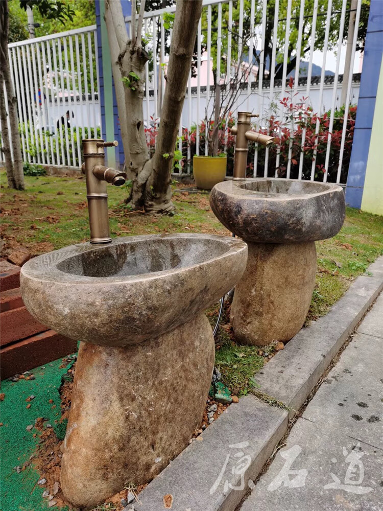 室外幼儿园儿童洗手池台户外一体立柱儿童石头洗手盆庭院阳台水槽