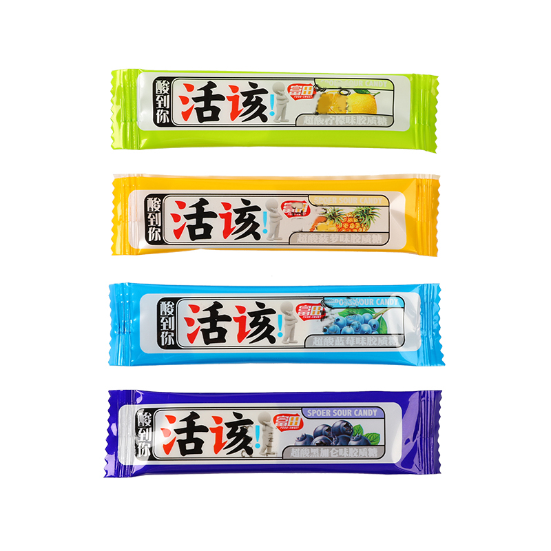 富田酸到你活该糖超酸果味胶质糖果软糖水果味怀旧零食 黑加仑味1盒