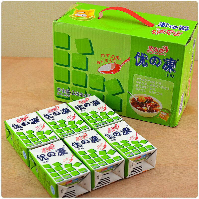 惠尔康16盒248g优の冻凉粉仙草冻吸冻优的冻果冻凉茶饮料整箱8瓶装