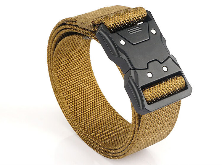 男士战术腰带插扣尼龙休闲工装快拆户外皮带百搭运动服裤带宝蓝色无