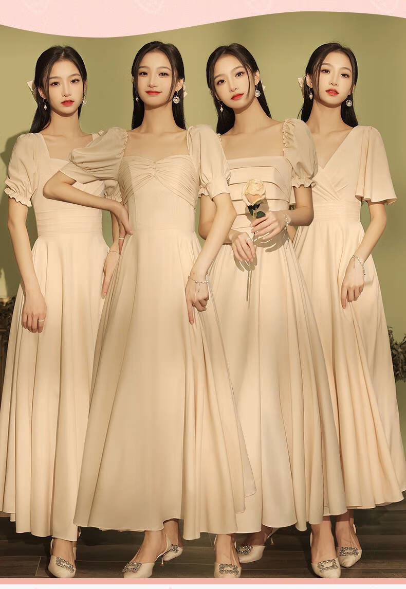 毕业晚会礼服 毕业典礼礼服毕业照衣服大学生高中毕业季礼裙子合影