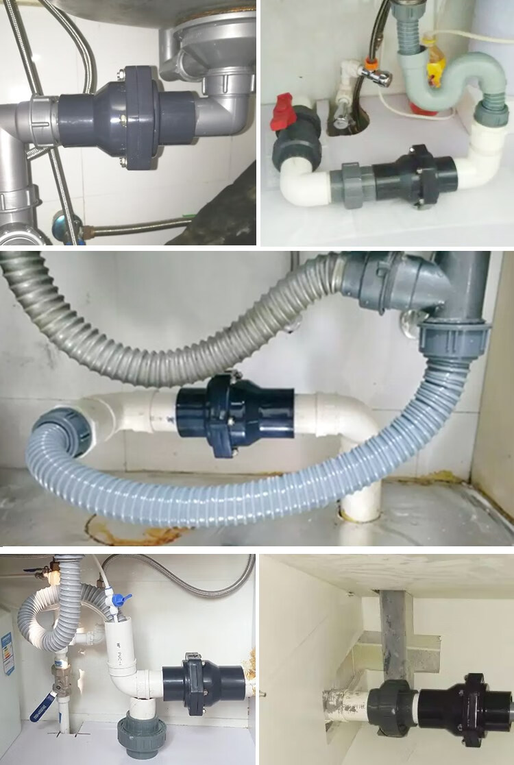 pvc止回阀厨房下水道逆止阀翻排水管单向阀50反水110立卧式板式 Φ160