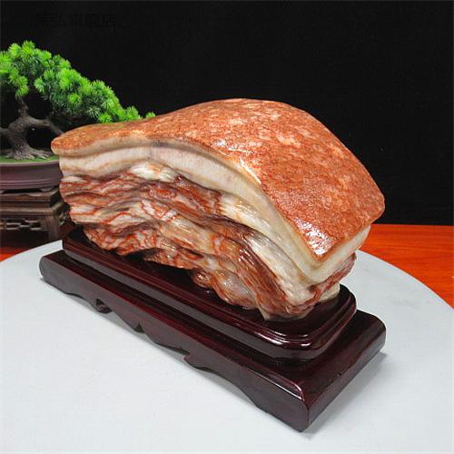 天然猪肉石摆件 精品广西猪肉石 原石 天然花纹 奇石家居摆件 乳白色