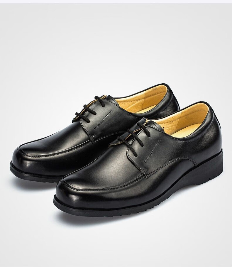 制式皮鞋正装男女款公务办公室配发皮鞋保安执勤休闲皮鞋 黑色女款 35