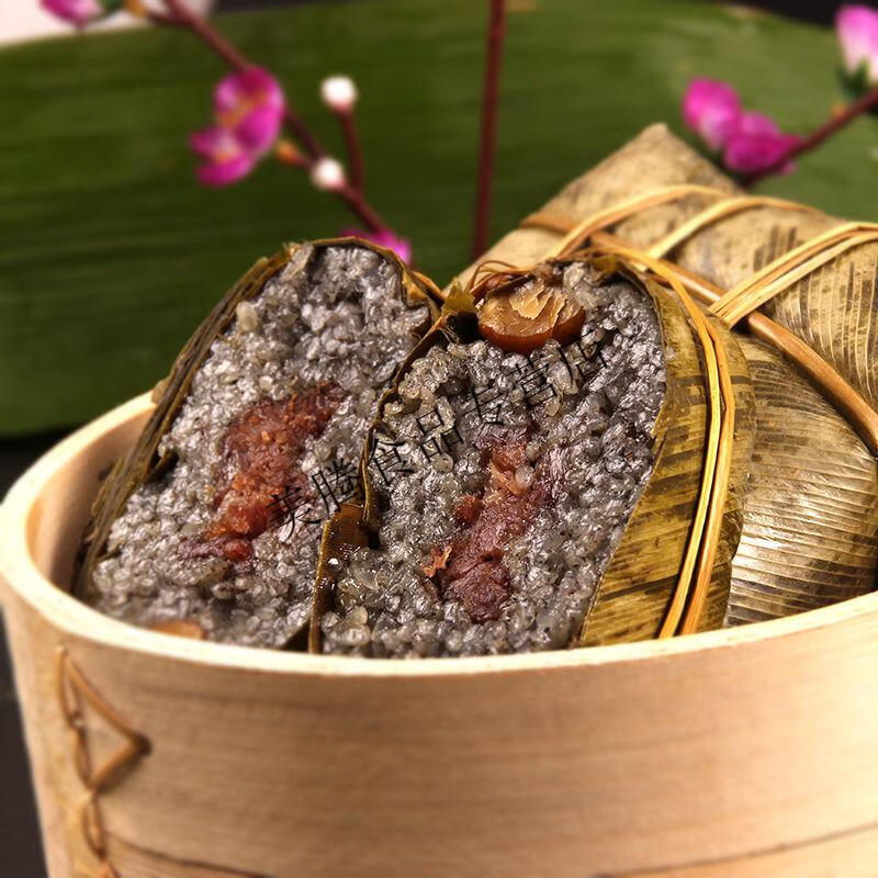 云南特产富宁壮家手工鲜肉灰粽子马脚杆瘦肉粽子竹筒饭 6个超大鲜肉灰