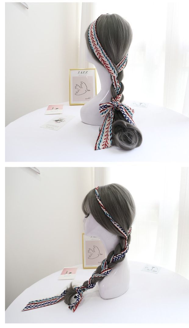 丝巾发带女绑发飘带扎头发编发长条细窄丝带发饰甜美气质装饰领巾