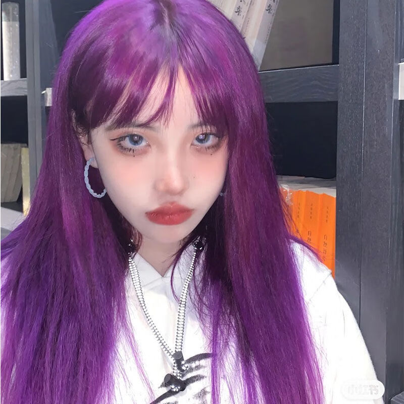 紫灰2021网红流行显白自己在家染发膏黑葡萄紫新年发色 粉紫色(底色8