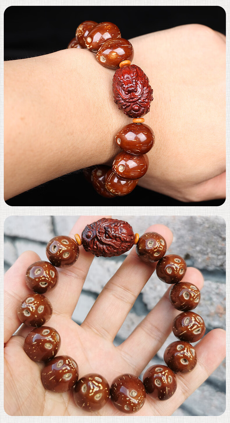 大号紫金鼠佛珠手串水滴型高抛招财鼠三眼金鼠菩提子男女原创手链