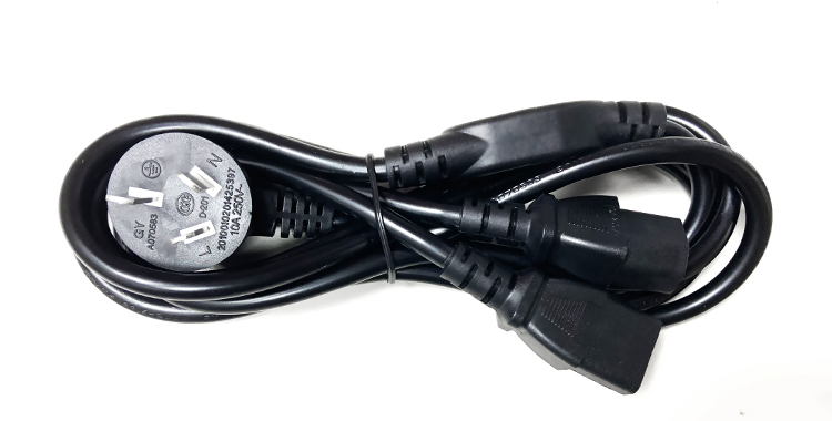 水木风电脑电源线一分二台式主机显示器1一拖二双头三插品字三孔25