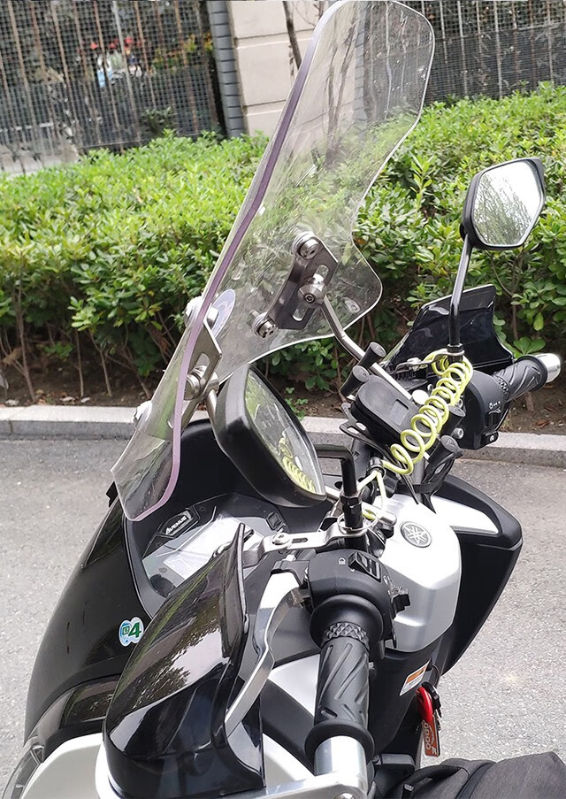 适用于适用雅马哈巡鹰125风挡前风挡板挡风玻璃可调节胖头鱼改装 厚
