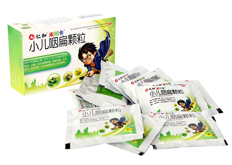 仁和米阿卡小儿咽扁颗粒8g*10袋解毒止痛咳嗽扁桃体炎咽炎zf 三盒