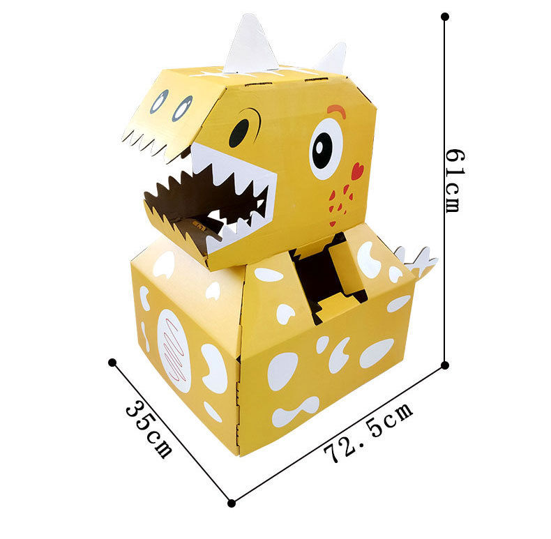小狮子纸箱儿童大号涂鸦恐龙纸箱玩具幼儿园过家家霸王龙纸盒玩具礼物