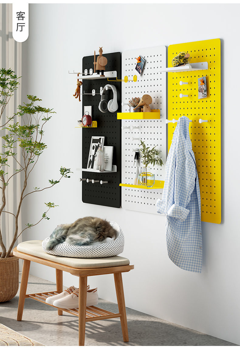洞洞板挂钩墙上挂衣钩置物架挂墙上墙壁墙面玄关卧室家用进门衣服小板