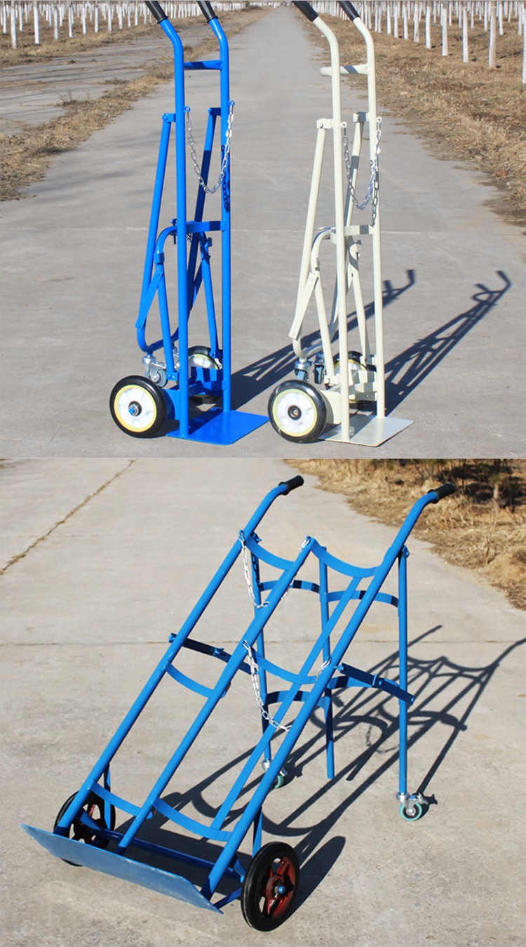 气瓶推车氧气乙炔瓶手推车安全工业氧气乙炔瓶推推车车手推定制黄色