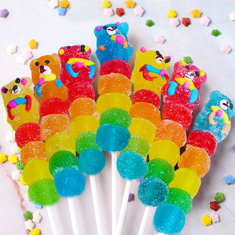 迷你熊棒棒糖软糖创意卡通串串果汁软糖儿童可爱小熊软糖糖果礼物 10
