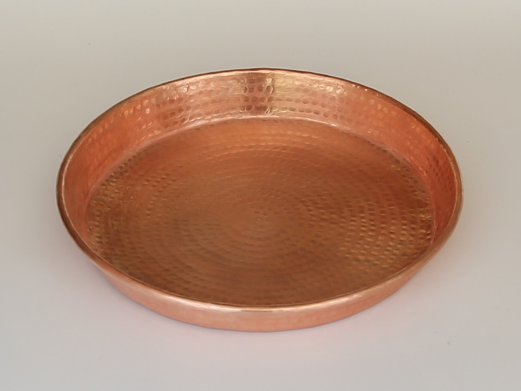 铜盘家用铜盘子纯手工纯铜盘纯紫铜盘黄铜盘子红铜盘火锅托盘婚庆铜盘