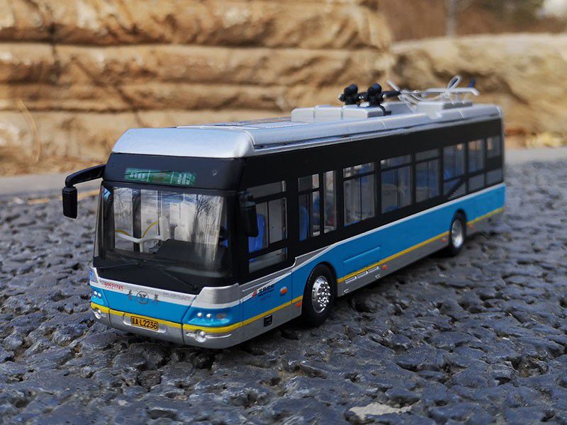 情人节礼物164比例公交车模无轨电车单机巴士青年客车模型北京公交