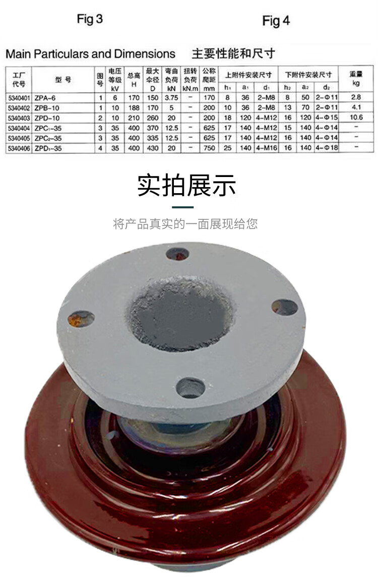 高压针式绝缘子zpb-10陶瓷支柱式针式绝缘子瓷瓶10kv-35kv zpd-10