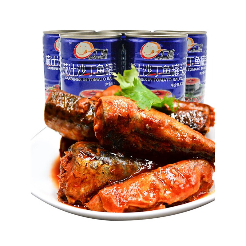 大连即食茄汁沙丁鱼罐头海鲜鲭鱼新鲜鱼肉速食下饭番茄鱼425g3罐5罐