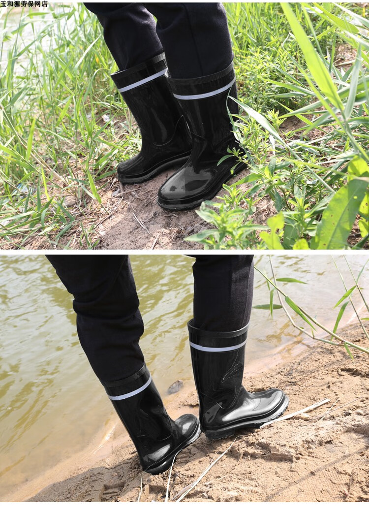 工矿靴矿山劳保雨鞋矿工靴煤矿雨鞋高筒男士雨靴橡胶防滑耐磨耐酸碱