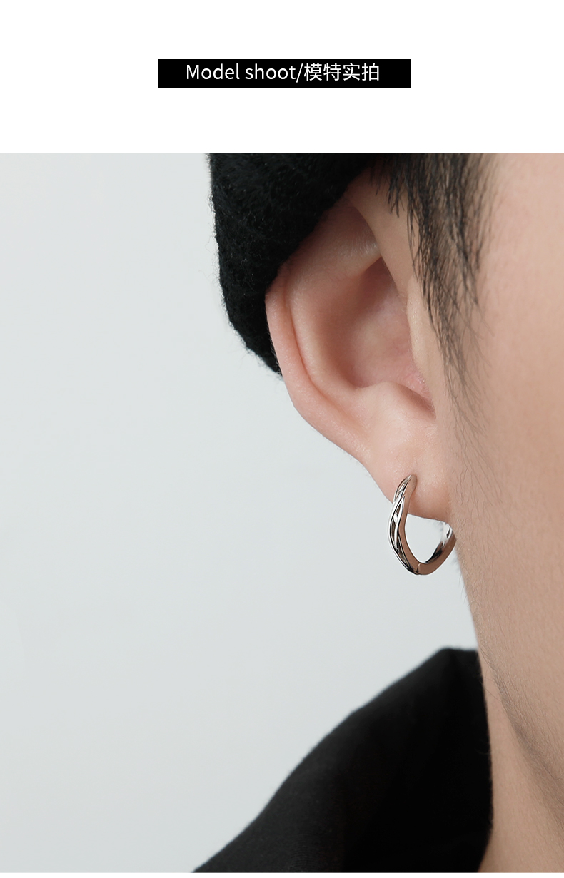 耳环男银潮流个性男款ins潮小众男士耳钉简约单只痞帅男生耳饰罗马
