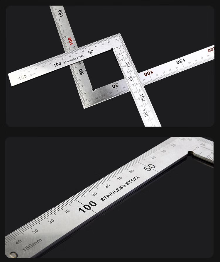 不锈钢加厚直角尺木工角尺拐尺300mm500mm尺曲尺拐角钢尺高精度300150