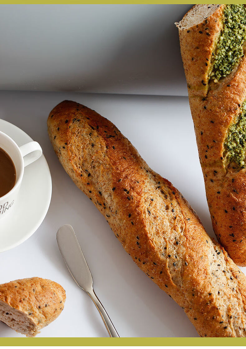 粗粮新语全麦法棍面包蒜香法式长棍早餐脂休闲3黑麦全麦蔓越莓味