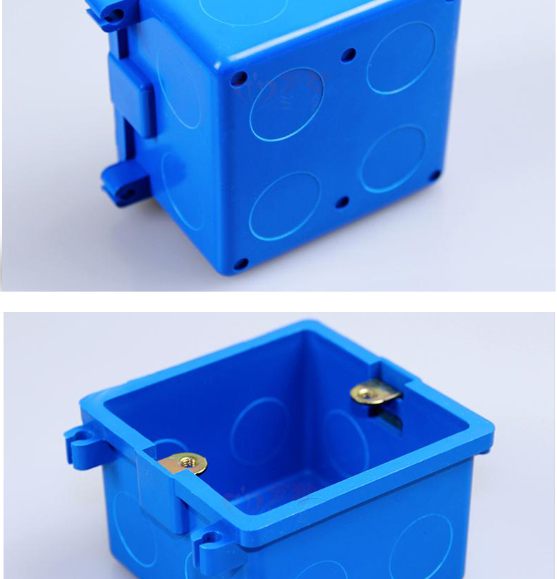 中财线盒暗盒86型拼装暗盒5公分高pvc穿线盒 底盒红蓝强弱电 红色拼装