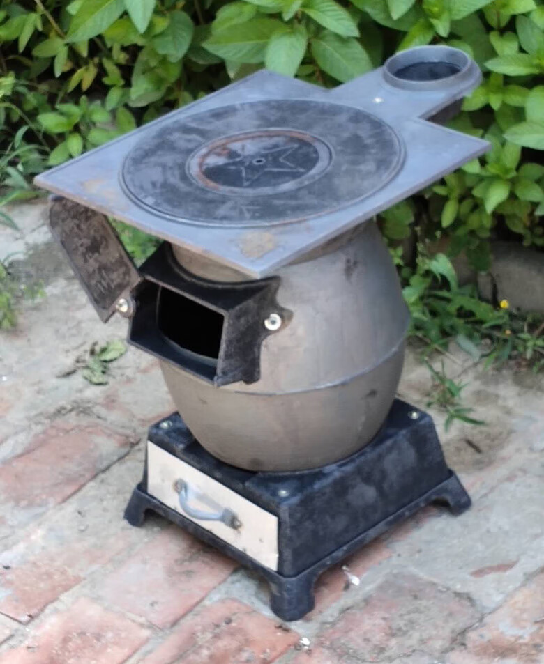 柴火炉铸铁煤炉家用老式农村炮弹烤火炉生铁室内烧炕无烟取暖炉子 浅