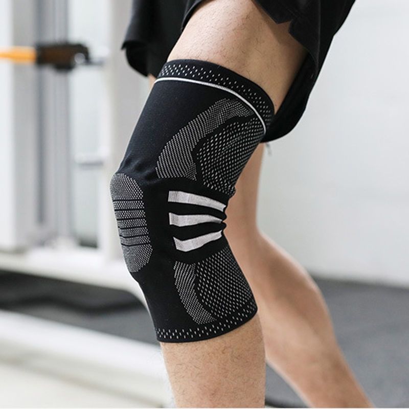 运动半月板护膝膝盖损伤运动篮球关节护具髌骨韧带拉受伤登山护膝黑红