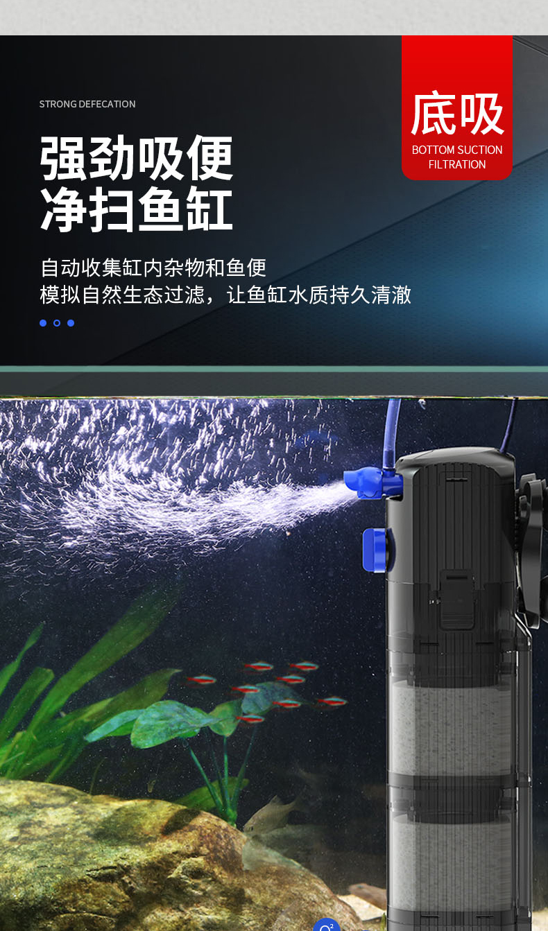 魚缸過濾器內置免換水三合一淨水循環小型潛水泵增氧泵魚馬桶cf700s底