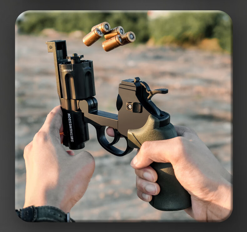 左轮玩具手炝 机械连发可抛壳zp5自动男孩金属软弹可发射火炮半自动