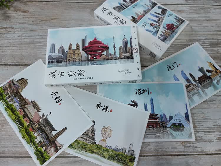 杭州风景明信片西湖十景中国城市札记卡片苏州西藏旅游景点贺卡 世界