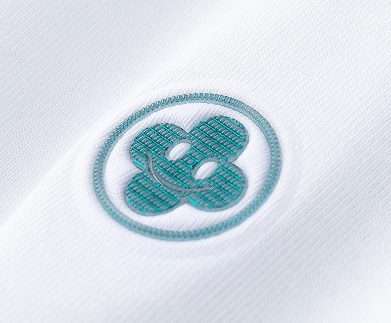 花花公子轻奢级欧货夏季薄款冰丝光棉白色圆领t恤男短袖修身刺绣半袖