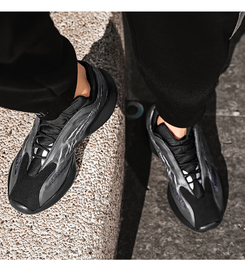 椰子鞋700v3男鞋骨架夜光情侣日系鞋夏季跑鞋网红百搭老爹鞋 g730黑魂