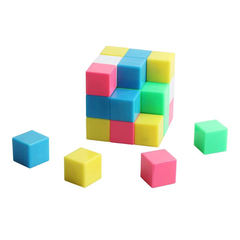 金尚霜磁性彩色正方体积木六面磁铁磁力小方块数学可拆卸立体几何教具