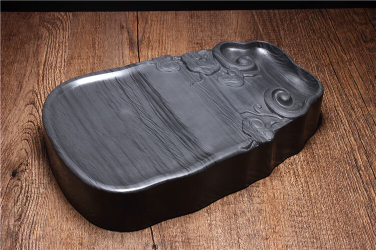 歙砚精品眉纹水波纹砚台 实用收藏文房送礼兼端砚送人商务创意【图片