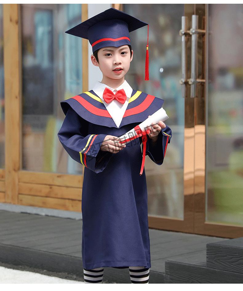 樱瓦 幼儿园博士服儿童学士服毕业照服装幼儿博士帽小学生毕业礼服