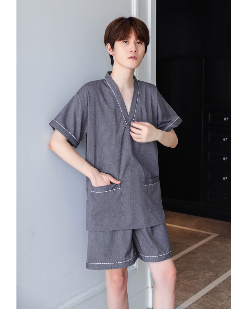 日系汗蒸桑拿服男汗蒸服男款桑拿服足疗按摩洗浴中心男士加肥加大浴服